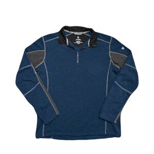 Kuhl Revel Kashmira 1/4 Zip Fleece Pullover Blue/Gray Men’s Large